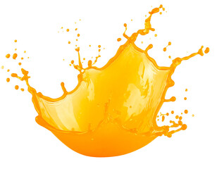 Orange juice splashed isolated on transparent background