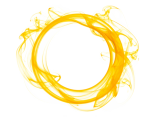 Abstract yellow circle smoke isolated on transparent background.
