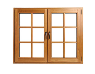 Wooden window isolated on transparent background