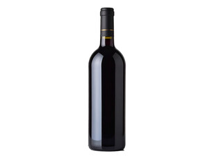 Red wine bottlei solated on transparent background 
