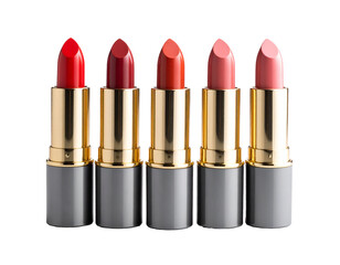 Set of lipsticks isolated isolated on transparent background