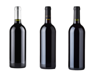 Set of red wine bottle isolated isolated on transparent background