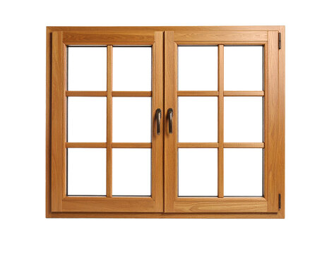 Fototapeta Wooden window isolated on transparent background