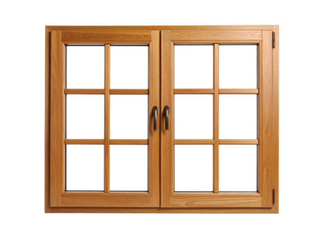 Wooden window isolated on transparent background