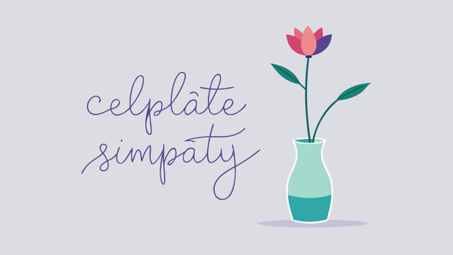 Elegant floral illustration with cursive text conveying sympathy and support