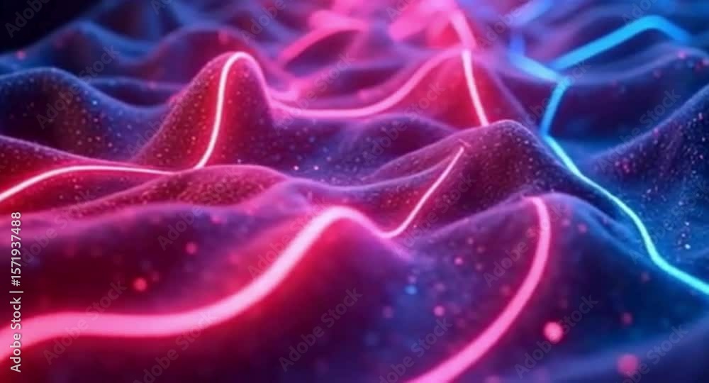 Poster abstract digital landscape with glowing lines a futuristic and dynamic background featuring a textur