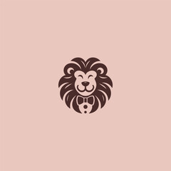 Lion clown logo in creative and playful silhouette design.