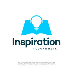Bulb Book Education logo designs concept vector, Inspiration logo designs
