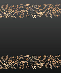 Elegant Golden Floral Borders Luxurious Botanical Patterns Vintage Style Decorative Frame Elements