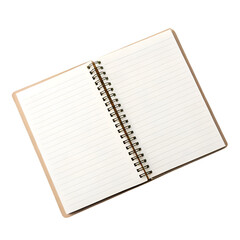blank notebook isolated on white background