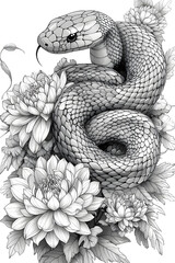 Fototapeta premium hand drawn vector illustration of a snake