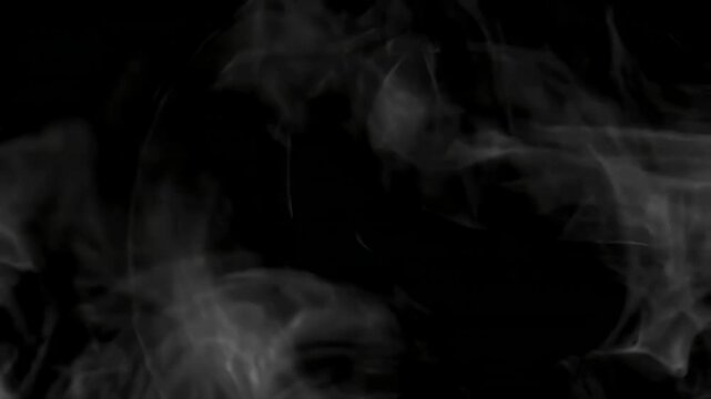Abstract Smoke Texture White Vapor on Black Background