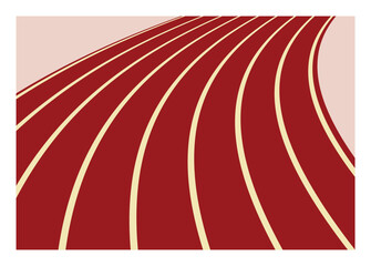 Athletic tracks in perspective view. Simple flat illustration