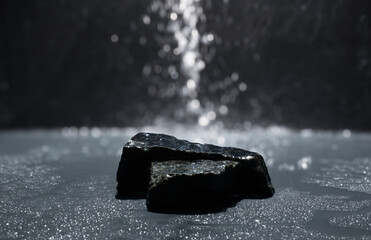 cosmetic background podium made of natural stones
