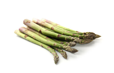 Fresh raw asparagus spears isolated on white