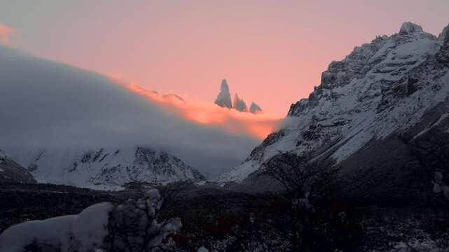 Timelapse del Cerro Torre, inversion termica