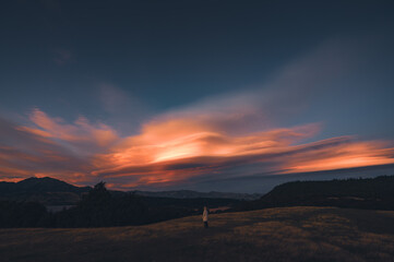 Sunset in Jason's Clearing, Wanaka Lake, New Zealand	