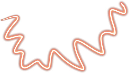 Orange lighting lines zigzag. Neon design