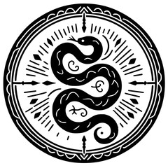 Snake zodiac symbol silhouette