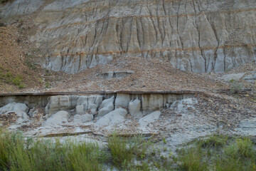 Sandstone rock formations at North Unit at Theodore Roosevelt National Park, North Dakota