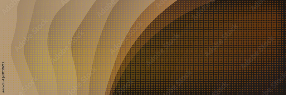 Fototapete Vector orange line background curve element with white space for text and message design, overlapping layers, vector illustration