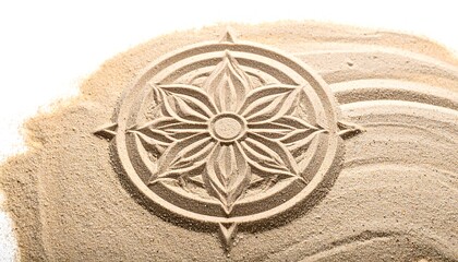 Sand compass with floral design
