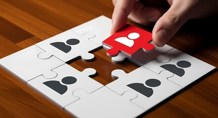 Teamwork Puzzle Leadership Solution Business Concept
