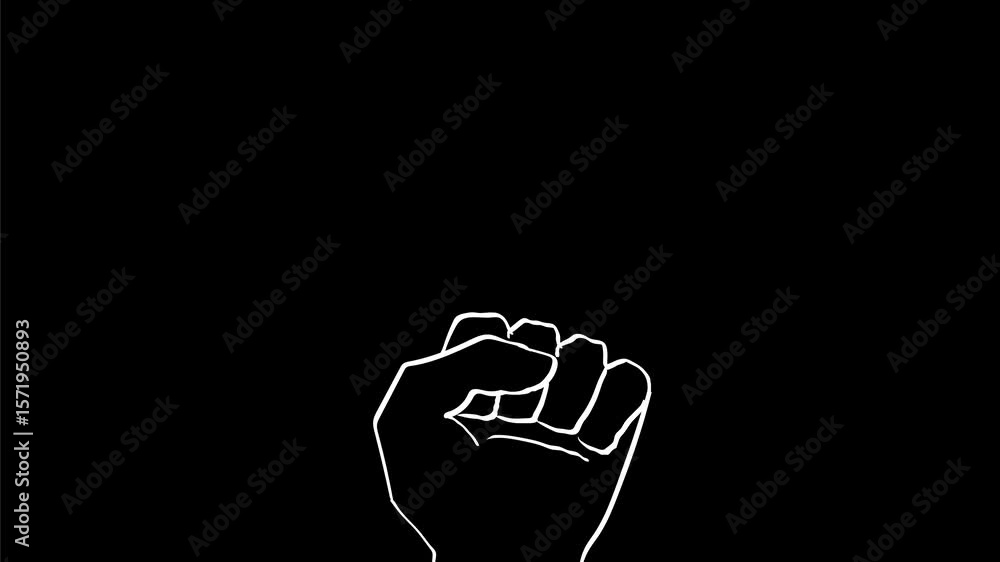 Poster 2d animation cartoon character drawing of a hand with tree branches branching out and growing on whi