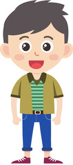 boy hipster fashion design character