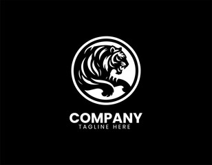 Powerful Roaring Tiger Circle Dynamic Feline Strength Wild Spirit Vector Logo Design
