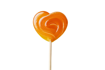 3D Render a lollipop shaped like a heart on a stick
