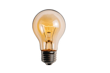 3D Render a light bulb with a yellow light inside
