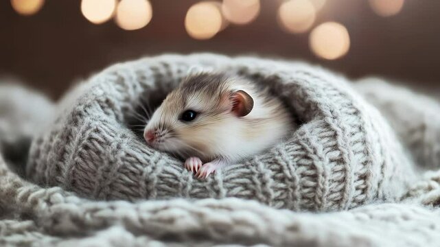 little ferret in a basket