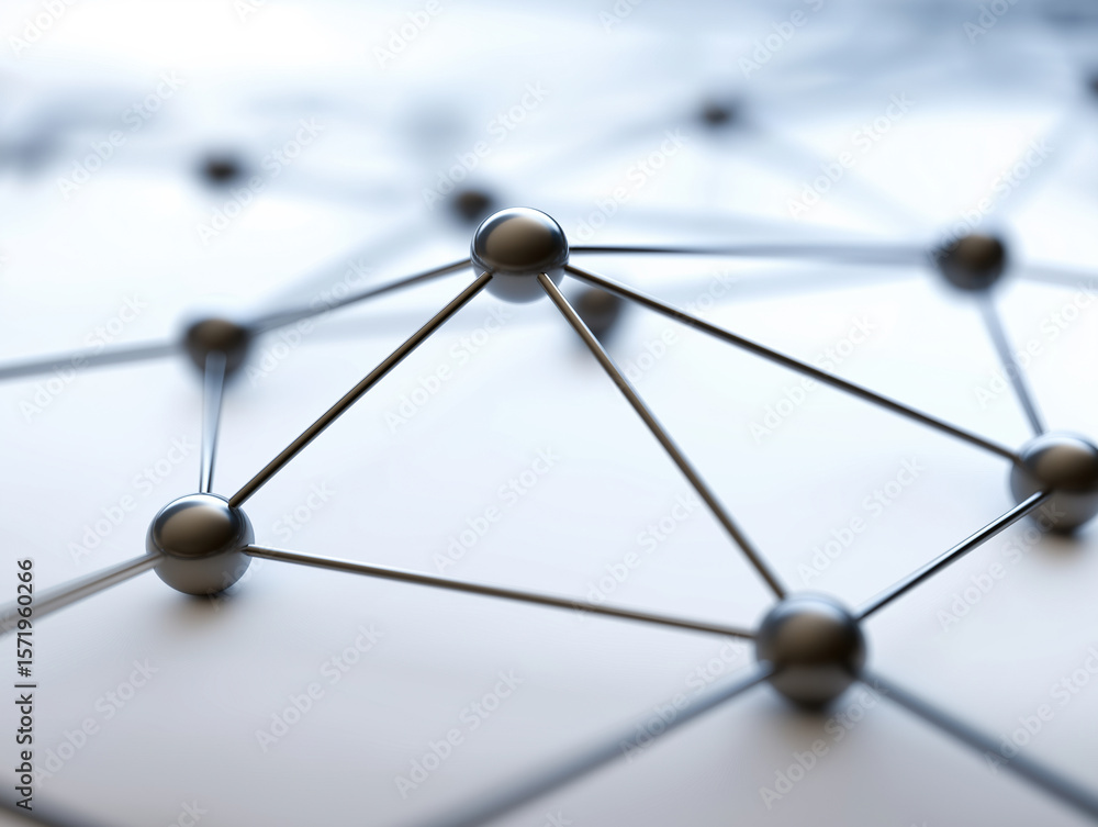 Aufkleber exploring connections through a detailed abstract network model design