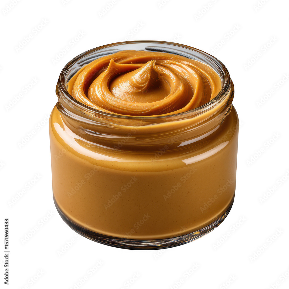 Poster peanut butter in a jar isolated on transparent