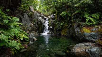 Lush forest stream