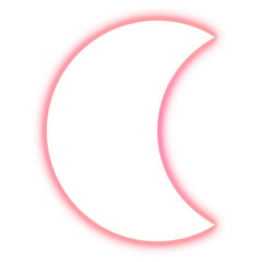 Glowing pink crescent shape on transparent background

