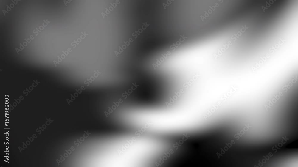 Poster Abstract black and white wave animation: a smooth, looping digital backdrop with glowing patterns and soft motion