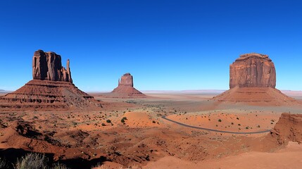 Naklejka premium Red rock buttes desert panorama