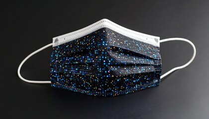 Dark face mask with colorful dots