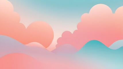 Fototapeta premium Gradient background in pastel colors (pink to peach or teal to sky blue) — clean and uplifting for educational or lifestyle topics