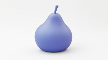 A vibrant, single, periwinkle-blue pear on a plain white background