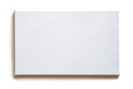 Blank white canvas board isolated on white background