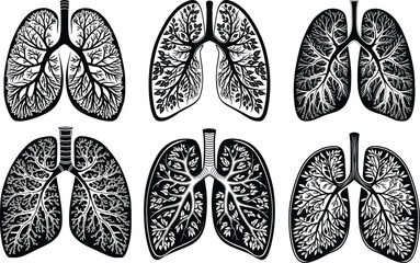 human lungs damaged, human lungs, lung-silhouette, Day of World Lung Cancer, lungs tree flower