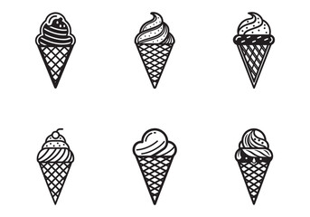 ice cream cone icon silhouette vector illustration