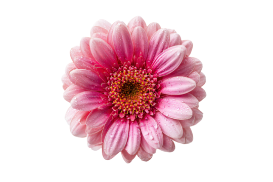 3D Render a pink flower with water droplets on it