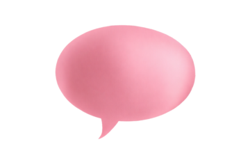 3D Render a pink balloon with a speech bubble in the middle