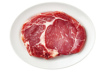 Fototapeta premium 3D Render a piece of meat on a plate on a white surface