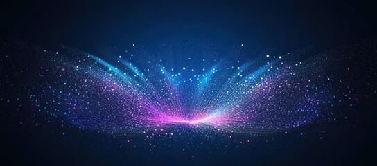Abstract vector background with dots and lines in blue, purple, and pink colors for a digital technology or business concept design with a big data connection and network structure