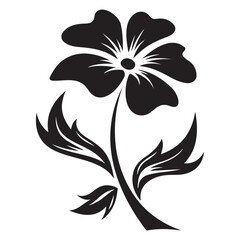 Black and white flower vector illustration with floral design elements